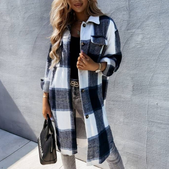 Women's clothing casual checkered shirt with asymmetric cut and pockets Lune London