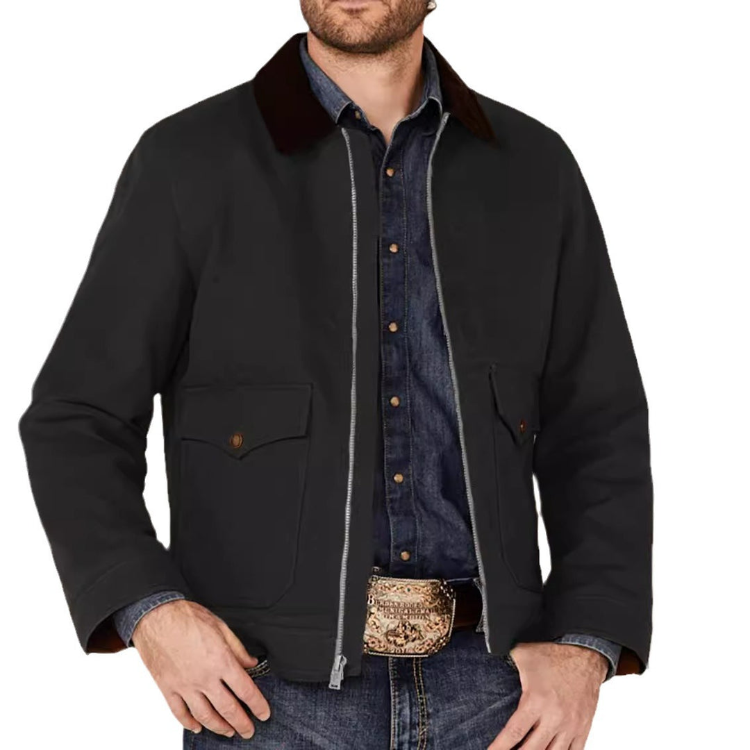 Rustic utility jacket for men with practical pockets Amarae