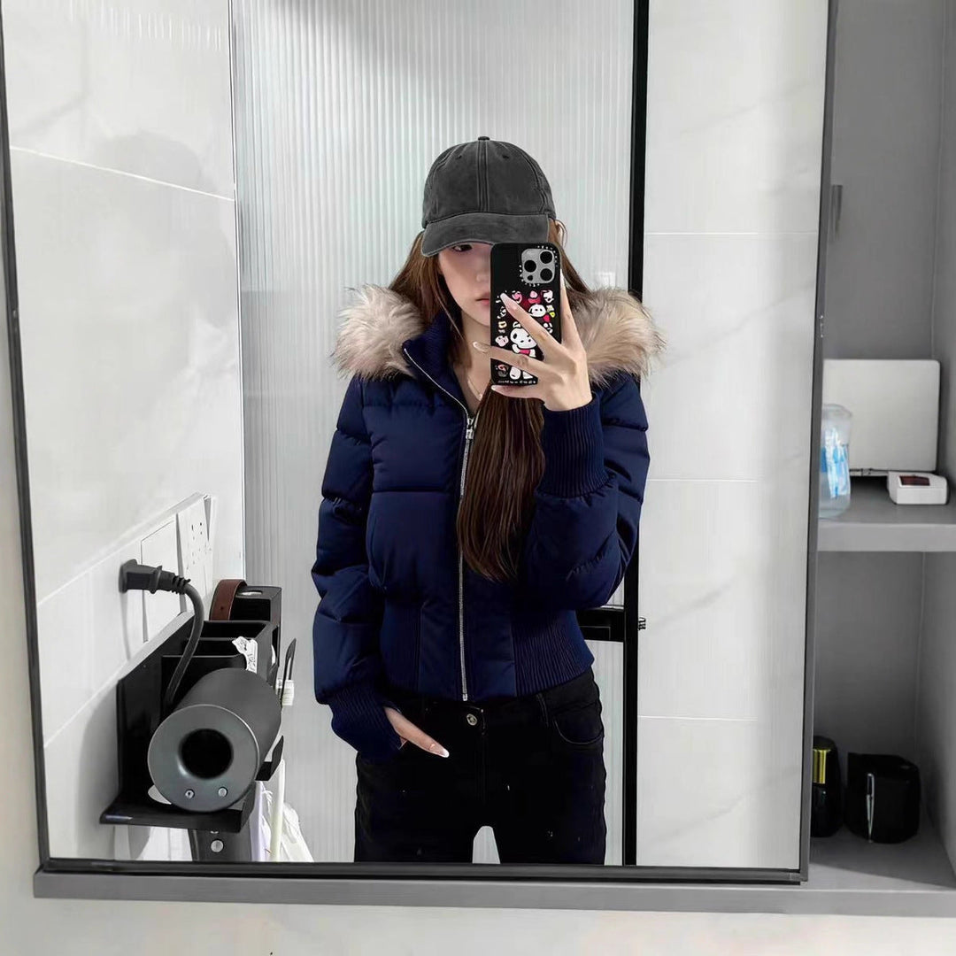 Warm Lightweight Quilted Detachable Hood Winter Jacket Women | Amarae
