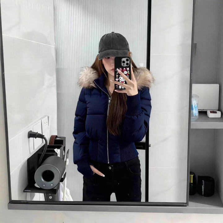 Warm Lightweight Quilted Detachable Hood Winter Jacket Women | Amarae