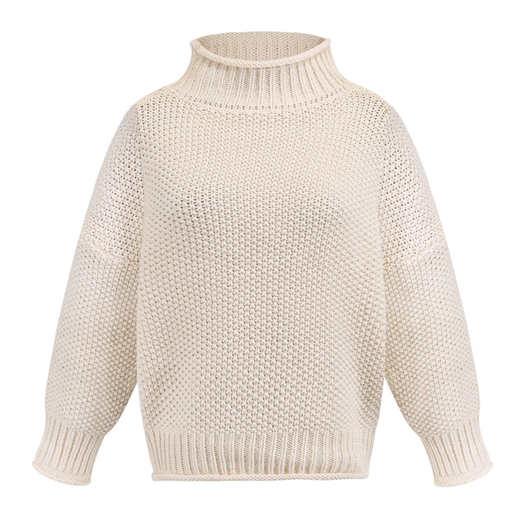 Knit sweater for women with high collar and relaxed fit Lune Londonl