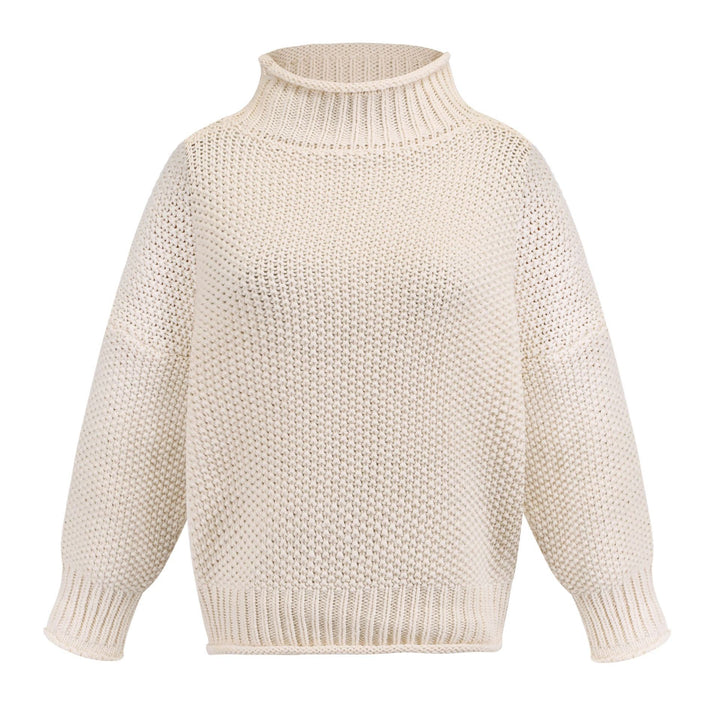 Knit sweater for women with high collar and relaxed fit Lune Londonl