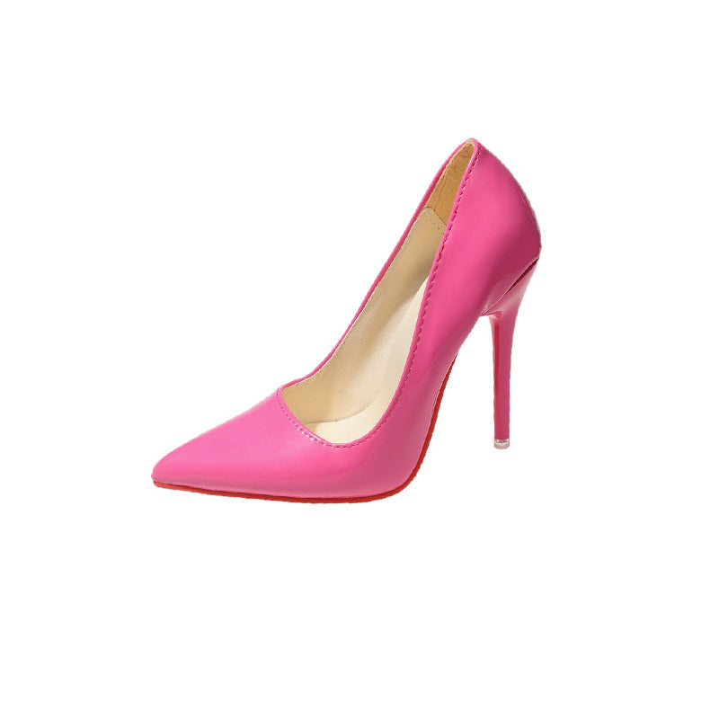 Classic Ladies Stiletto Heels with Pointed Design and Chic Glossy Surface