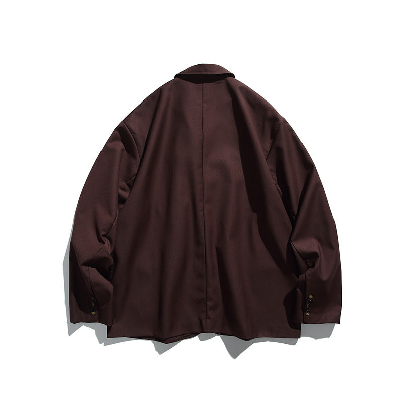 Men's Oversize Blazer in Boxy Cut with Flap Pockets and Light Padding Amarae
