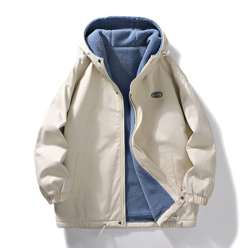 Warm fleece jacket for men with high protective collar Amarae