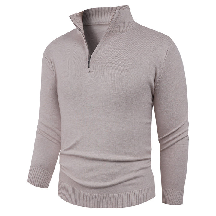 Men's knitted sweater with a high collar and practical zipper Lune London