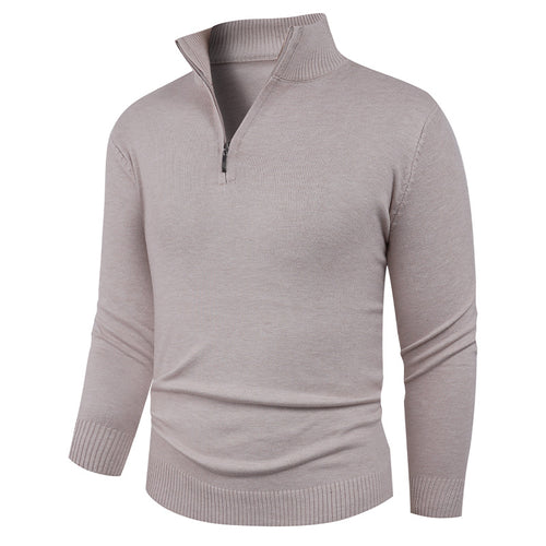 Men's knitted sweater with a high collar and practical zipper Amarae