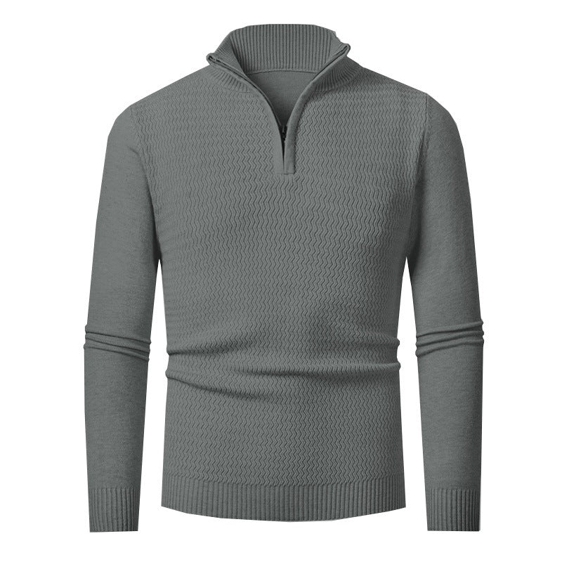 Knit sweater for men with high collar and structured design Lune London