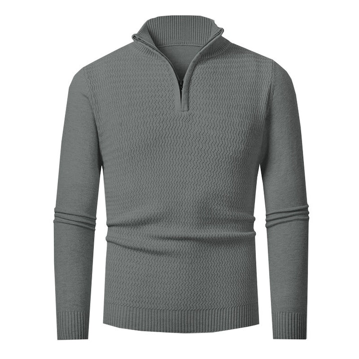 Knit sweater for men with high collar and structured design Lune London