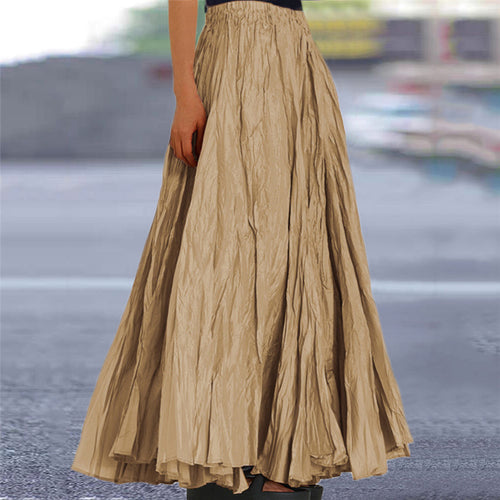 Long and flowing skirt for women with elastic waistband and modern texture Amarae