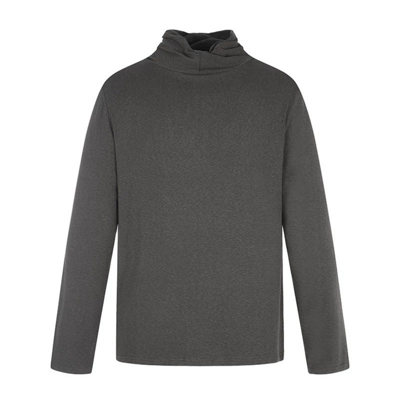 Men's Long Sleeve Shirt with Loose Stand Collar made of Soft Jersey Amarae
