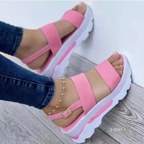 Ladies Sporty Chic Comfort Platform Sandals