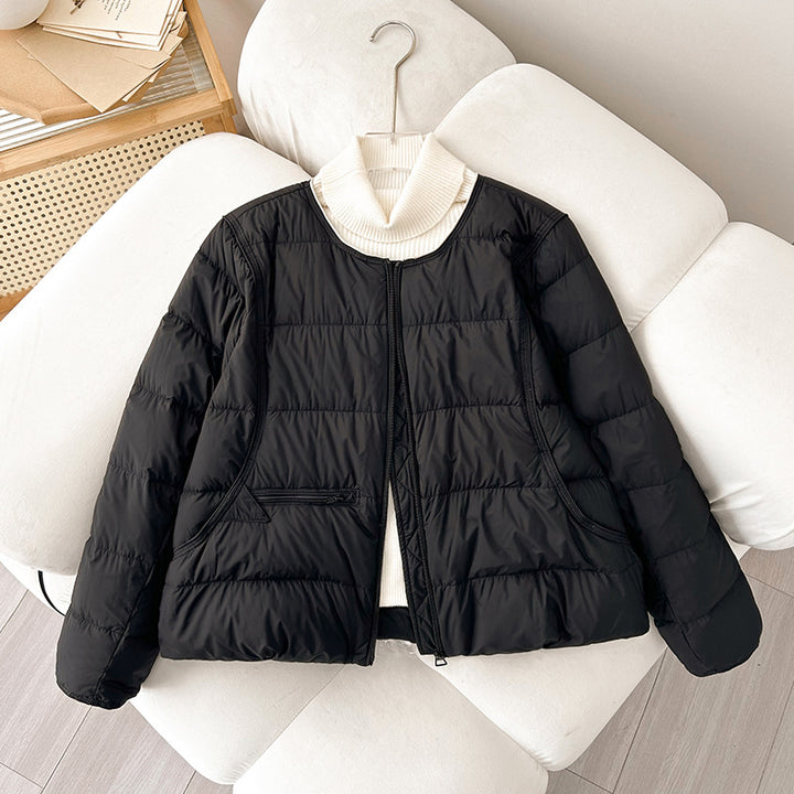 Women Comfortable Quilted Leisure Jacket with High Collar and Side Pockets Lune London