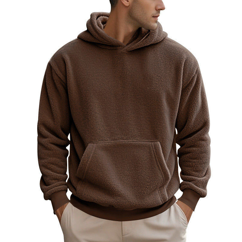 Men's cozy fleece hoodie with kangaroo pocket and elastic waistband Lune London