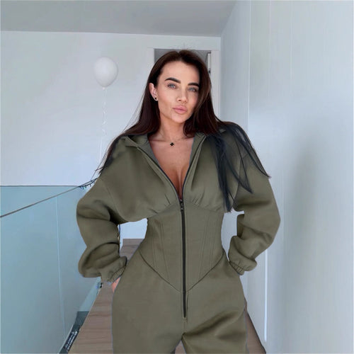 Ladies Stylish jumpsuit with high collar and practical pockets Amarae