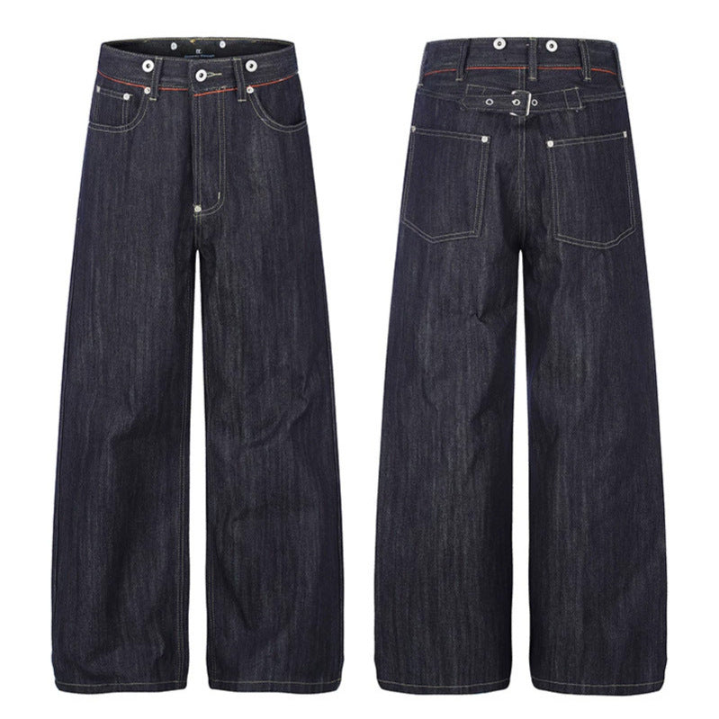 Women High-Cut Wide Denim Palazzo Jeans with Five-Pocket Cut Amarae