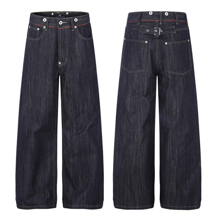 Women High-Cut Wide Denim Palazzo Jeans with Five-Pocket Cut Amarae