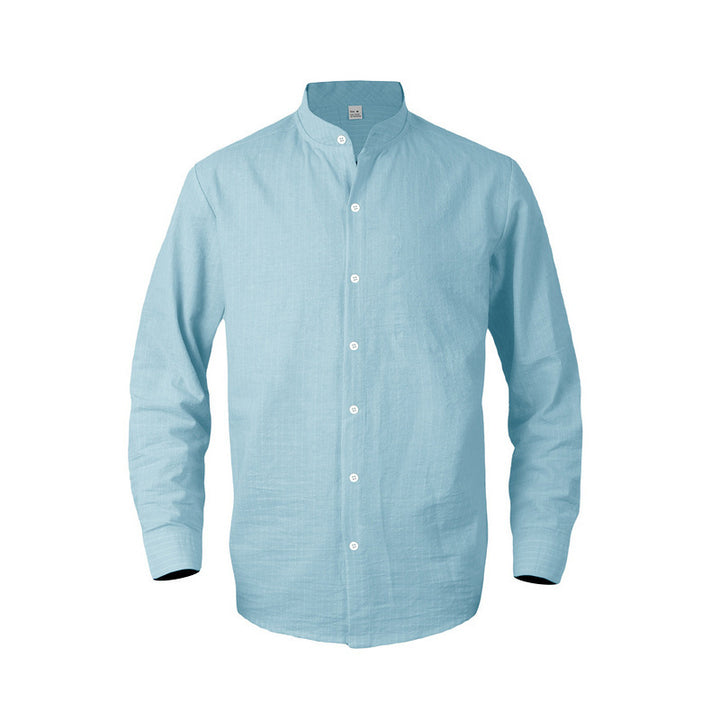 Elegant striped shirt for men with a high collar and modern details Lune London