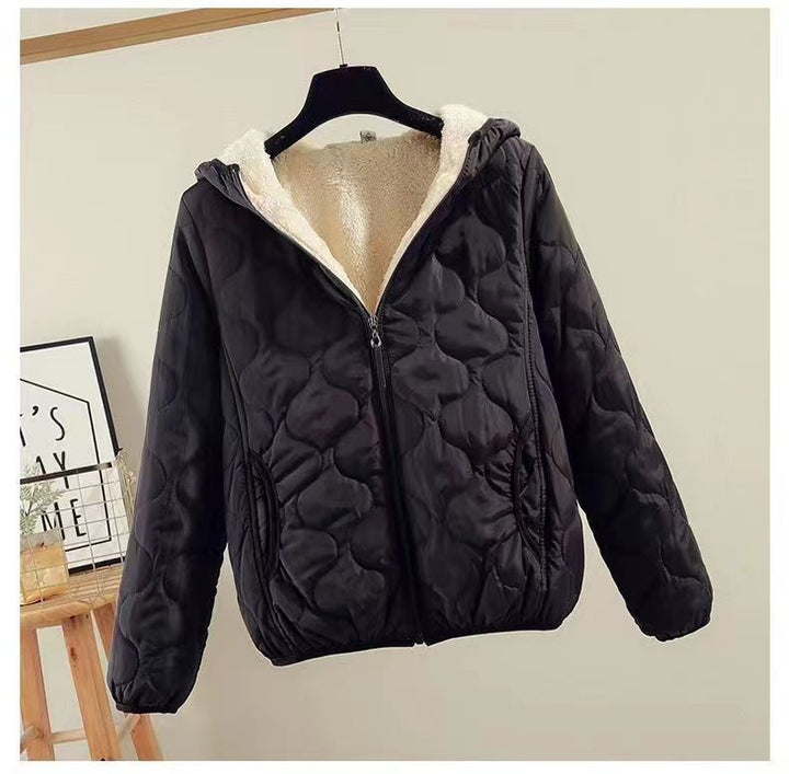 Ladies padded winter down jacket with hood Lune London