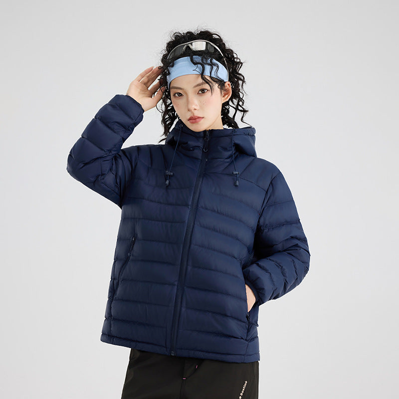 Women's ultra-light quilted thermocap jacket with horizontal stitching and zip pockets Amarae