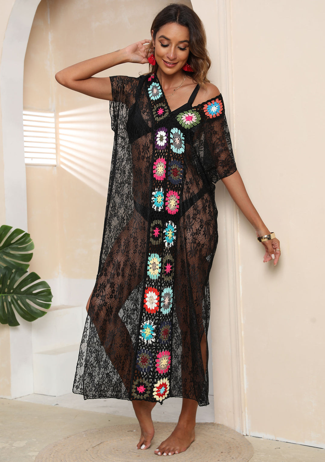 Ladies Lace Beach Cover-Up Kimono Lune London
