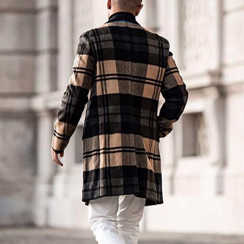 Elegant checkered coat for men with classic cut and double-breasted Lune London