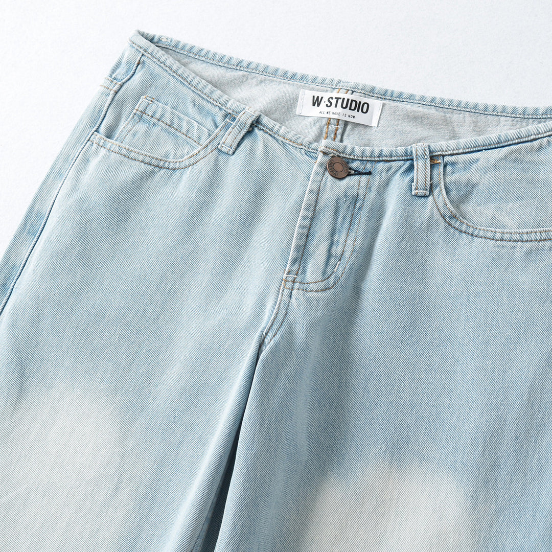 Women Highwaist Cropped Jeans with straight cut and wide leg Amarae