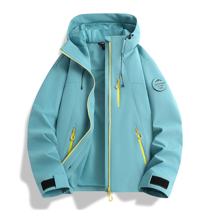 Women Lightweight Waterproof Hooded Jacket with Teddy Charm and Concealed Zipper Pockets Amarae