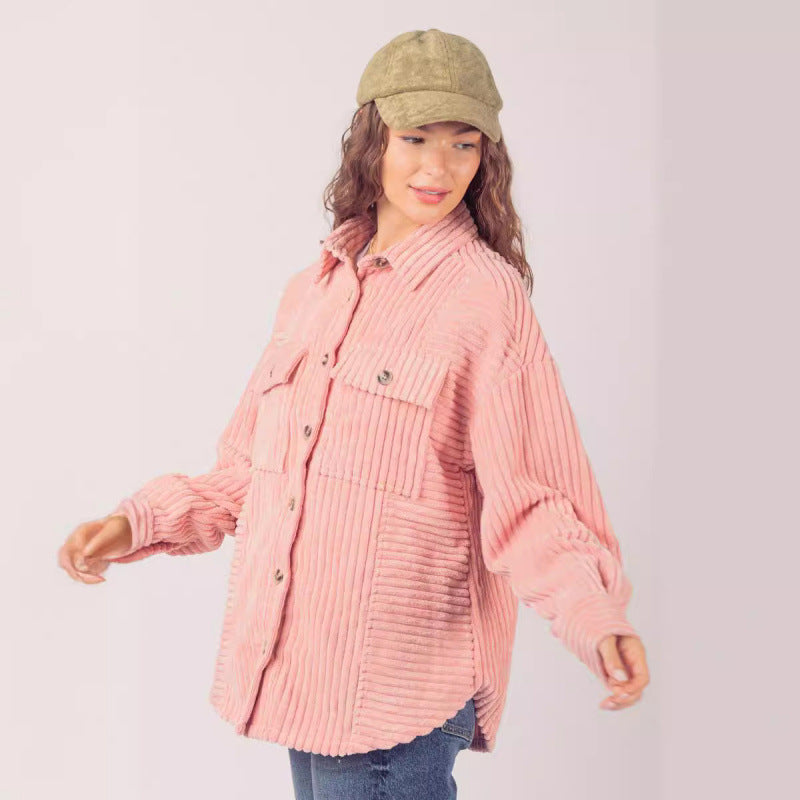 Casual corduroy jacket for women with practical pockets Amarae
