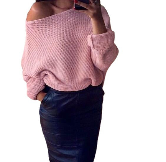 Knit sweater for women with wide neckline and relaxed fit Lune London