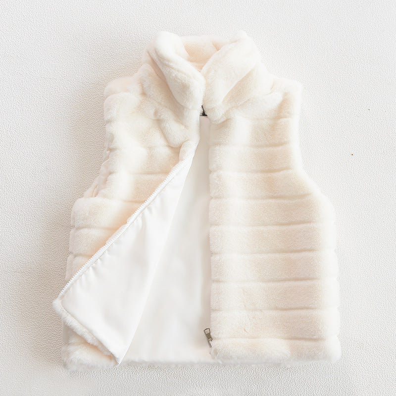 Quilted ladies' jacket in faux fur with high collar Lune London
