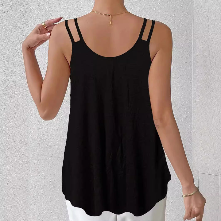 Ladies spaghetti strap airy top with asymmetrical cut Amarae