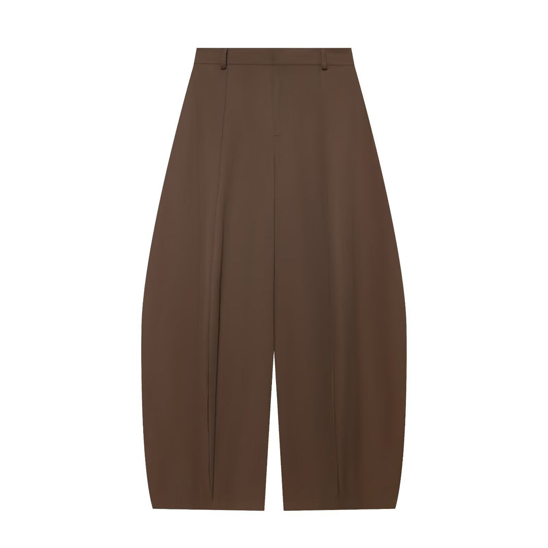 Women's culotte pants with high waist, distinctive center pleats, and boxy silhouette Amarae