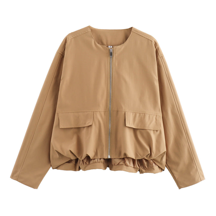 Casual quilted jacket for women with practical patch pockets and elastic waistband Lune London