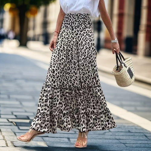 Maxi skirt for women with a flowy cut and voluminous ruffle Amarae