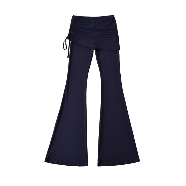 Women’s flared trousers with integrated mini skirt overlay and drawstring Amarae