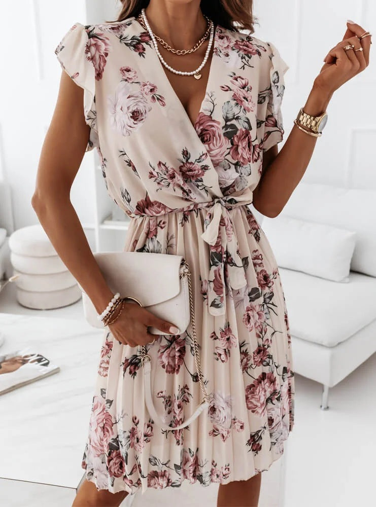 Flower dress for women with ruffled sleeves Lune London