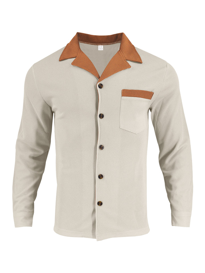 Luxury shirt for men with structured design featuring a contrast collar and practical chest pocket Lune London