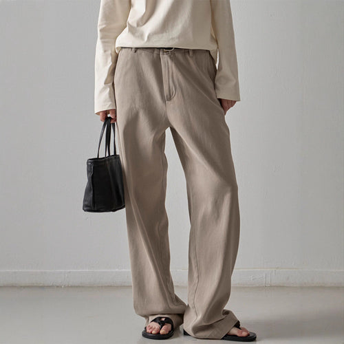 Pantalons en denim larges pour femmes avec taille haute Chic & Stil