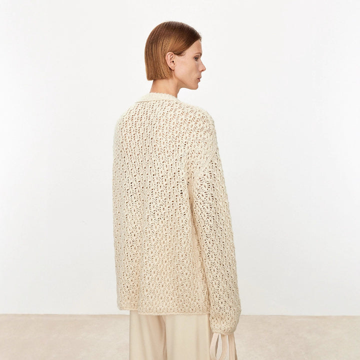 Pull en maille aérienne pour femmes avec structure ouverte Chic & Stil