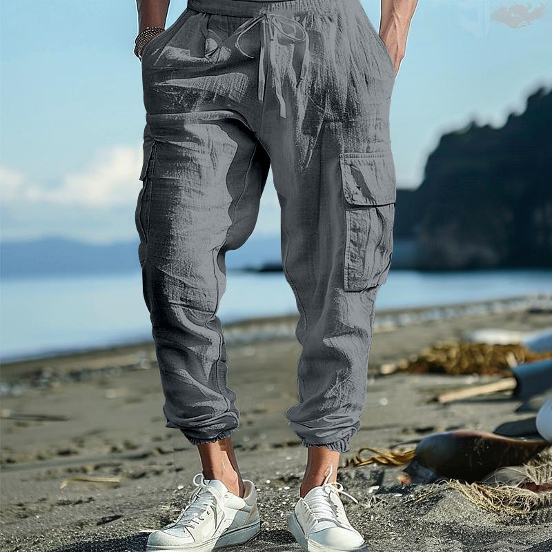 Men's cargo pants with elastic waistband and practical side pockets Lune London 1759578019