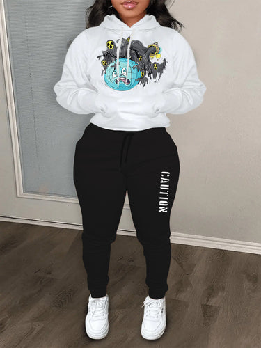 Women's hoodie set with an eye-catching graphic design and comfortable joggers Amarae