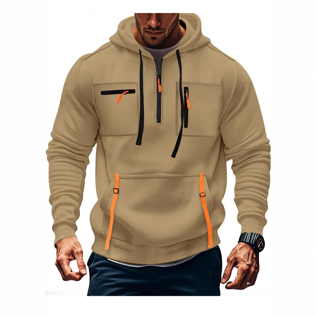 Men's stylish hooded sweatshirt with functional zip pockets Amarae
