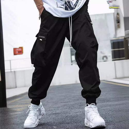 Cargo pants for men with side pockets and elastic waistband Amarae