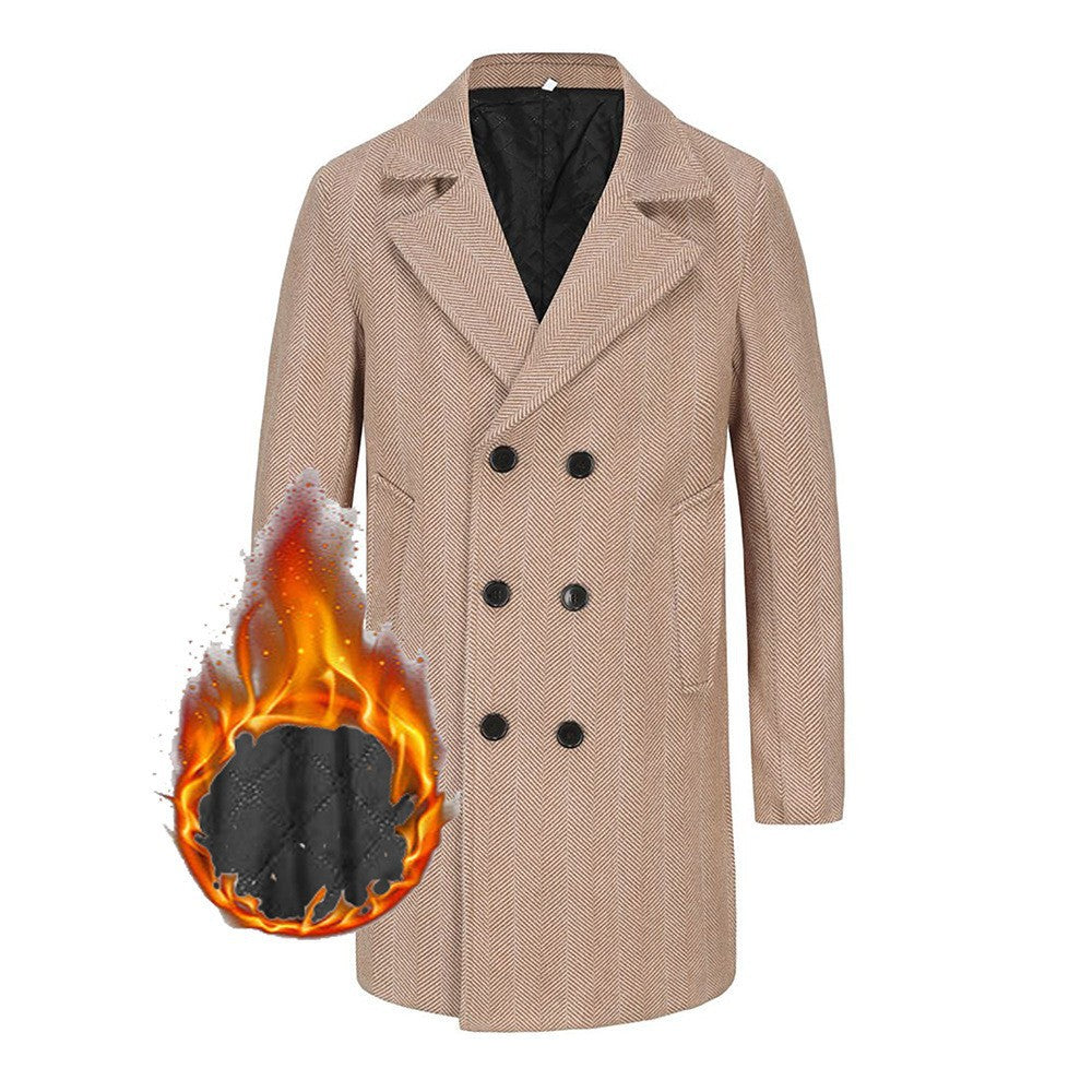 Elegant double-breasted coat for men in high-quality textured material Amarae