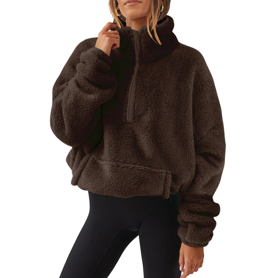 Ladies casual fleece pullover with high collar Lune London