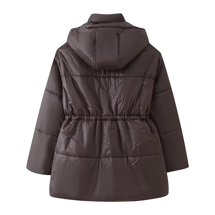 Ladies quilted transition jacket with hood and practical pockets Lune London