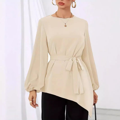 Ladies elegant top with asymmetric hem and shaping Amarae