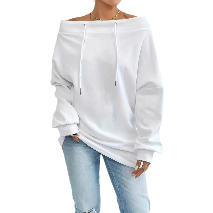 Oversized sweatshirt for women with casual neckline and off-shoulder Lune London