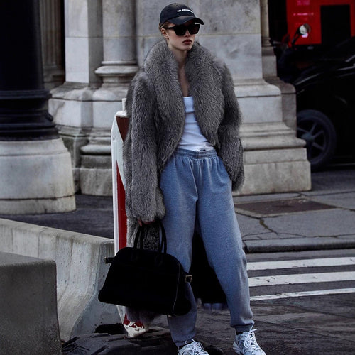 Ladies luxury faux fur coat Amarae